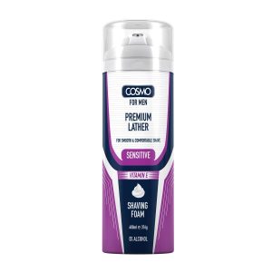 Cosmo Shaving Foam Sensitive Vitamine E  400ml  White Dome & Bottom